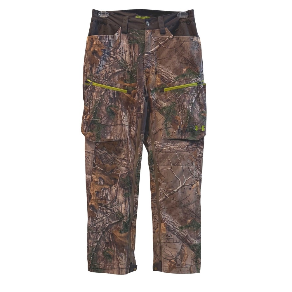 Under Armour Hunting Pants Brown Realtree Xtra Camo ColdGear 1259186 Mens Medium